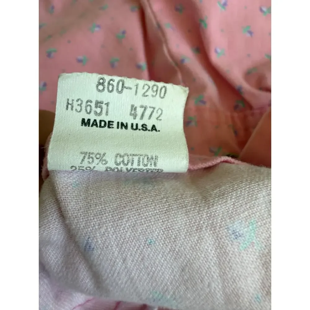Vintage OshKosh B'Gosh Vestbak Pink Floral Overalls 24 Months Girls